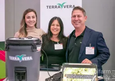 Amanda Stevenson, Kathryn Radovan and Carlos Perea with TerraVera. Terravera is a safer alternative to natural pesticides and synthetic fertilizers using amino acid solutions. 
