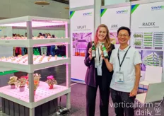 Rebekka Boekhout (VerticalFarmDaily) and Galen Zhou with Sananbio enjoyed a non-alcoholic beer after the event