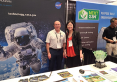 Guiping Hu (CropConvergence) paying a visit to the NASA booth