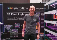 Whit Allen with SpectraGrow looked sprightly as he showcased the company’s top lighting at the fair