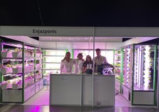 Gian Marco Tamborra, Andrea Carloni, Sofia Cavuoto, and Francesco Lombardo of Aquaponic Design and Enjazponic showcased their vertical farming modules and the compact NIDO fertigation control system.