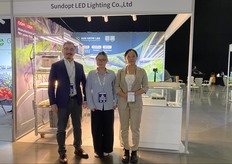 Charlie Yang, Yaki Wu, and Wednesday Liu from Sundopt LED Lighting Co., Ltd. presented their advanced grow lighting systems.