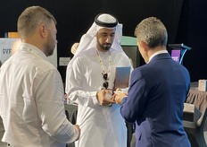 Tariq Alsuwaidi, Director of the New Economy Department at the UAE Ministry of Economy and Tourism, networking after speaking about the role of agriculture in the UAE’s new economic framework.