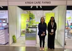 Bhawna Chopra and Imasha Dheerawardana of Krishi Care Farms, a local company based in Dubai. Chopra said she has seen a lot of new vertical farms coming into the UAE recently. 
