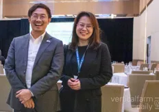 Leo Kim and Jessica Kim with N.Thing, a Korean agtech that supplied a container farm to Smart Acres 