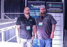 Shawn Moraca and Robert Prowell with GrowGeneration presenting their vertical grow racks