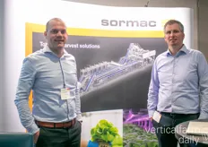Luuk Rutten and Roy Lemmen with Sormac are promoting their harvester which are used in vertical farms and greenhouses