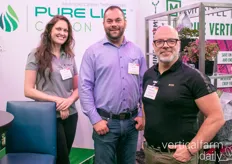 Lauren McKamey, Ryan Rand and Brad Fournier with Pure Life Carbon charged carbon for CEA - finding organic binders that don't affect carbon footprint