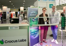 Galina Gorshkova and Tim Schäfer with Crocus Labs showing the latest product ready for launch, fully tunable and energy efficient to enable growers from improving strawberry taste to increasing basil yield 